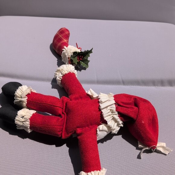 Vintage Handmade Santa Doll With Stocking Christmas Holiday - Picture 4 of 4